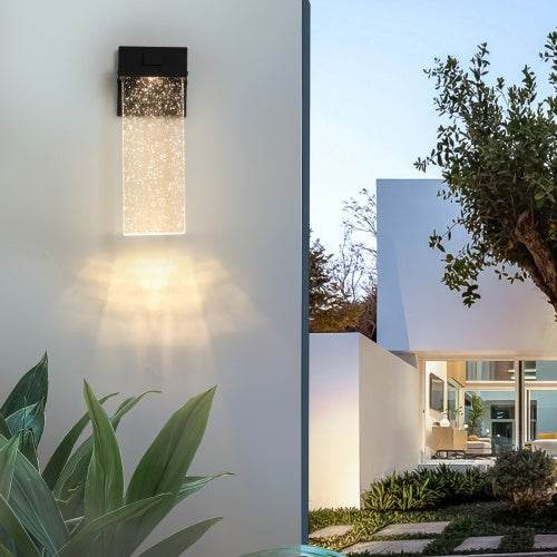 Outdoor Waterproof Transparent LED Crystal Wall Light Supports Many Types Of Bulb-2 Packs