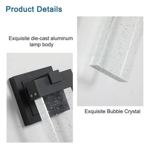 Outdoor Waterproof Transparent LED Crystal Wall Light Supports Many Types Of Bulb-2 Packs
