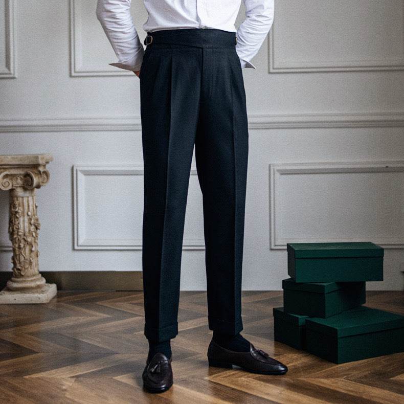 High Waist Straight leg British Business Office Work trouser for men