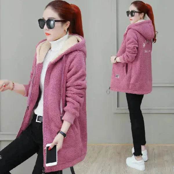 Women’s Faux Fur Coat and Jacket – Warm Autumn Winter Cardigan Wool Coat for Women