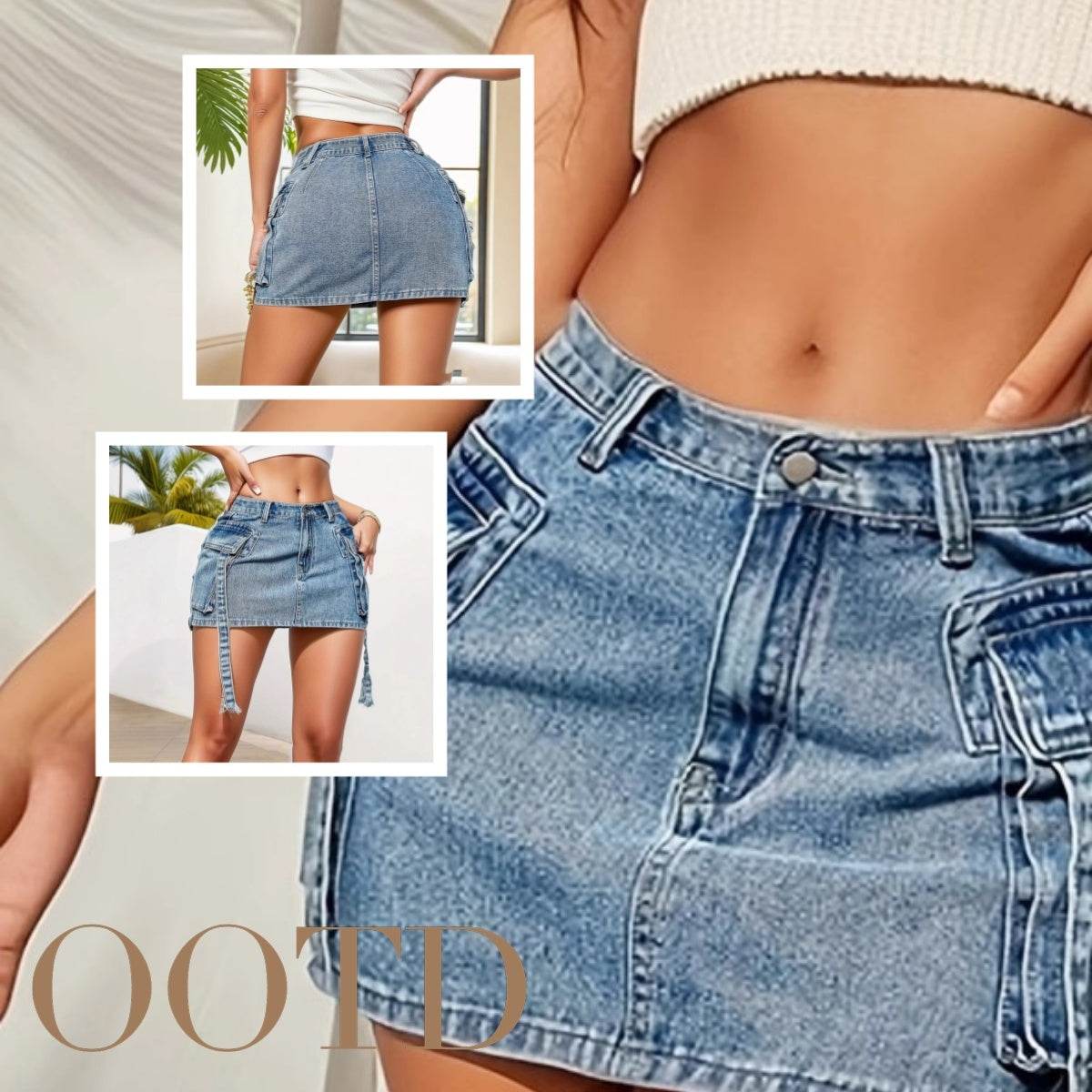 Women's Fashion Y2k Denim Mini Skirt Low Rise Cargo Pencil Short Jeans skirt  Vintage Girls Party Skirt Female Club Streetwear