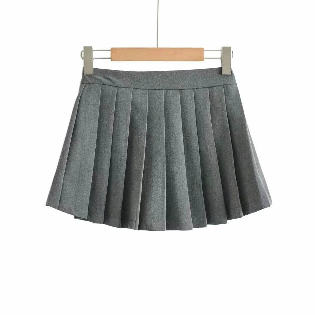 Women's High Waist A-line Mini Pleated Skirt