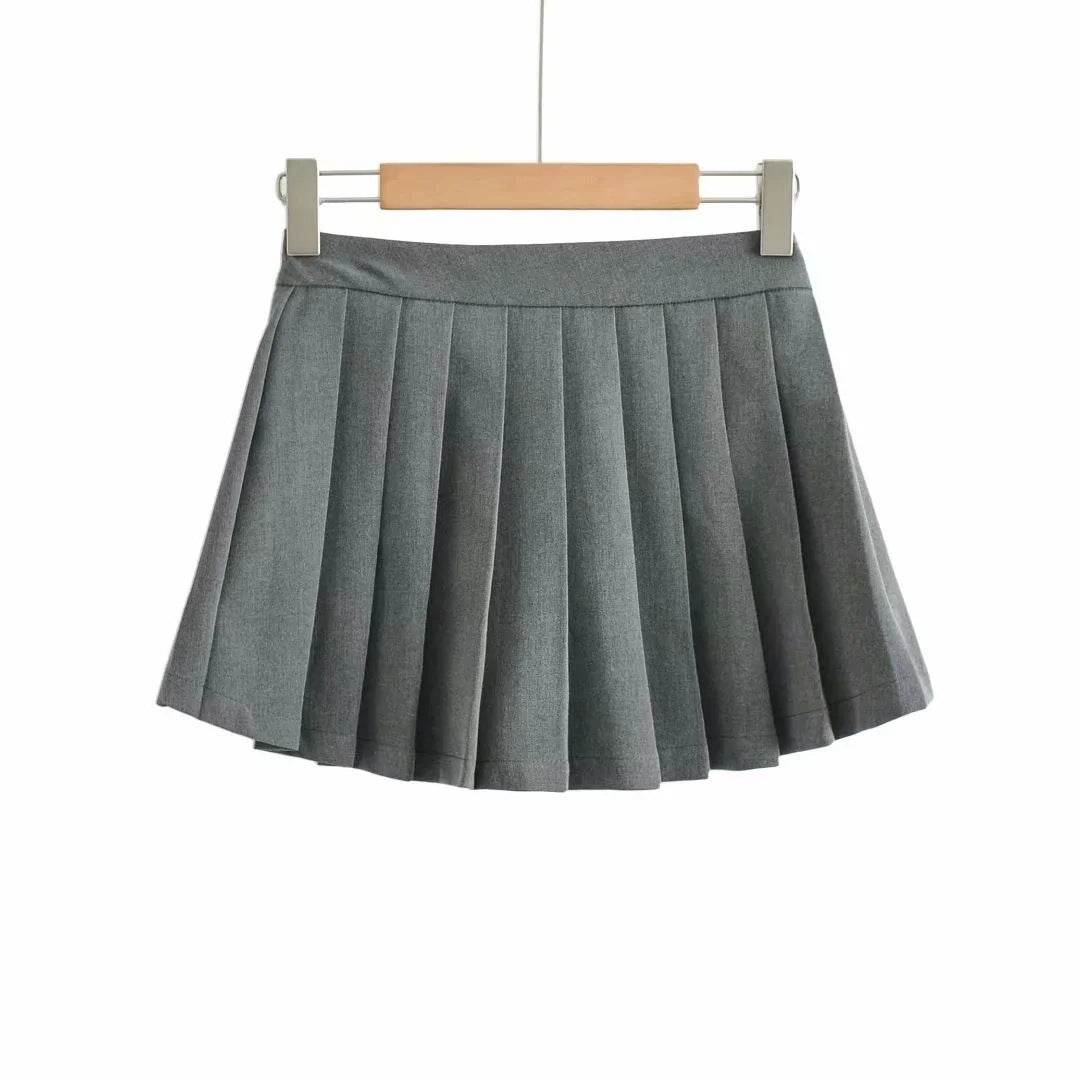 Women's High Waist A-line Mini Pleated Skirt