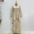 Exquisite Embroidered Middle East Abaya Skirt Suit Arab2 piece set