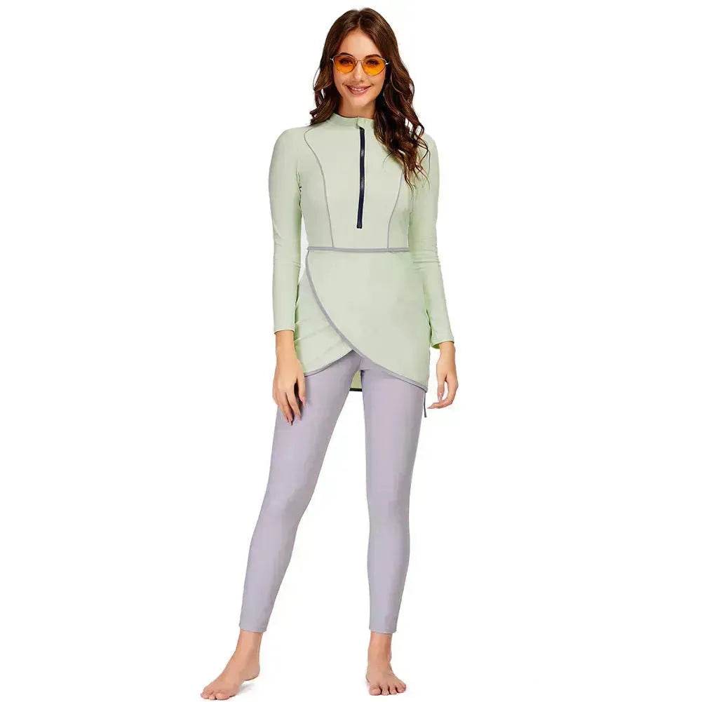 ArabSwimsuit Long-sleeved Trousers Three-piece Set Conservative Sun Protection With Chest Pad
