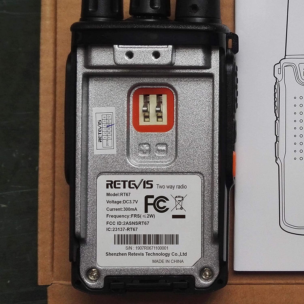 Retevis rt67 two-way radio vox flashlight rechargeable walkie talkies(2-pack)