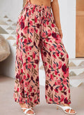 Printed Comfortable Casual High Waist  Wide-leg Floral Palazzo Trousers women