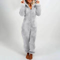 Women Polar Bear Winter hooded pajamas Jumpsuit Lounge wear Sleep wear