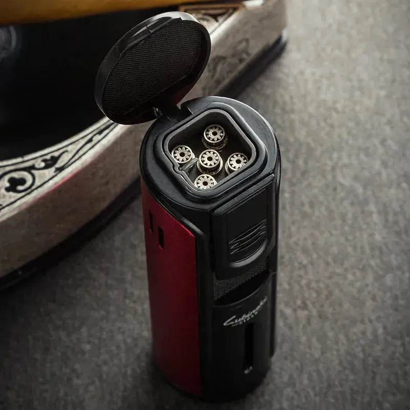 Luxury Cigar Lighter with Cigar Hole Punch