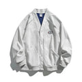 Retro Solid Color Cotton Athletics Sports Cardigan  For Men