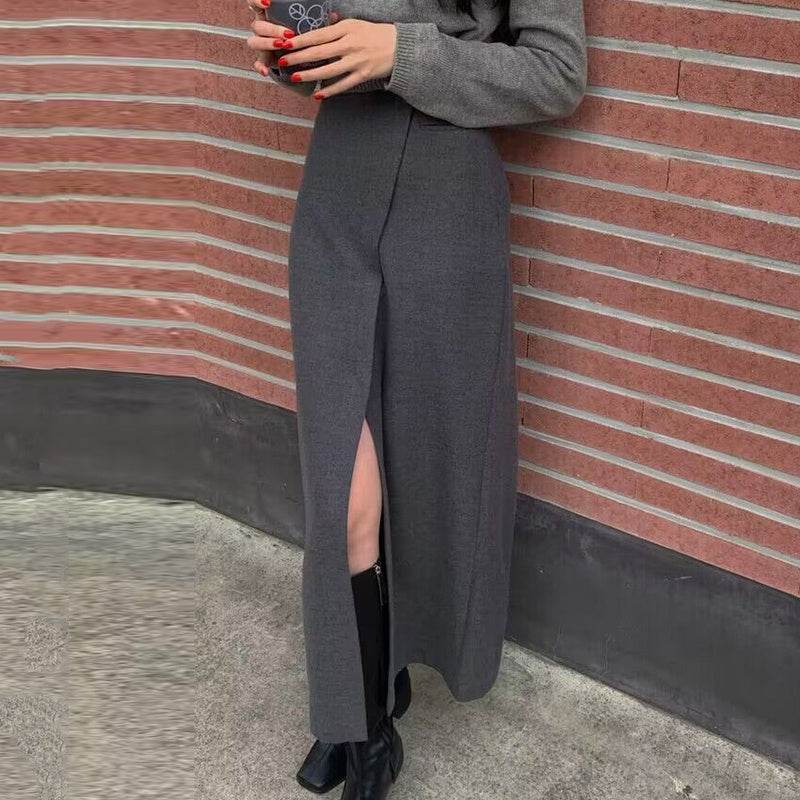 Formal Versatile Slit Long Split Skirt