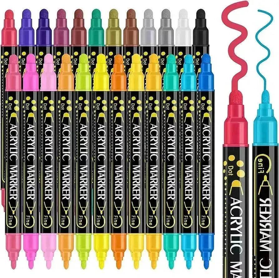 Acrylic Marker Pen Double-headed Stackable Water-based Paint Brush Paint Marker and Highlighter