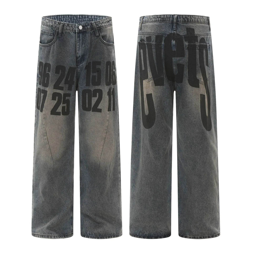 High Street American Washed Distressed Baggy Denim Baggy Jeans Pant Pant unisex
