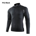 Half Zipper Long Sleeve Workout Top Outdoor Running Quick-drying Gym Shirt