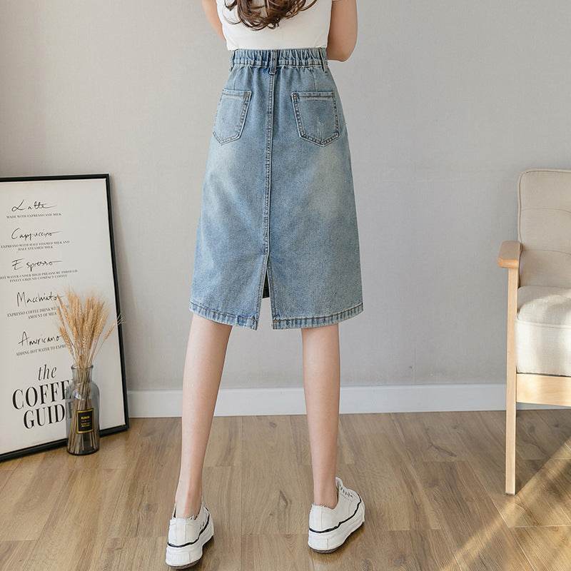 Summer Design Denim Skirt Mid-length Jeans Skirt