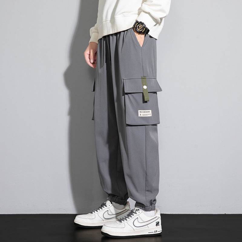 Plus Size Men's Workwear Bag Fall Loose Tappered Cargo Pant trouser