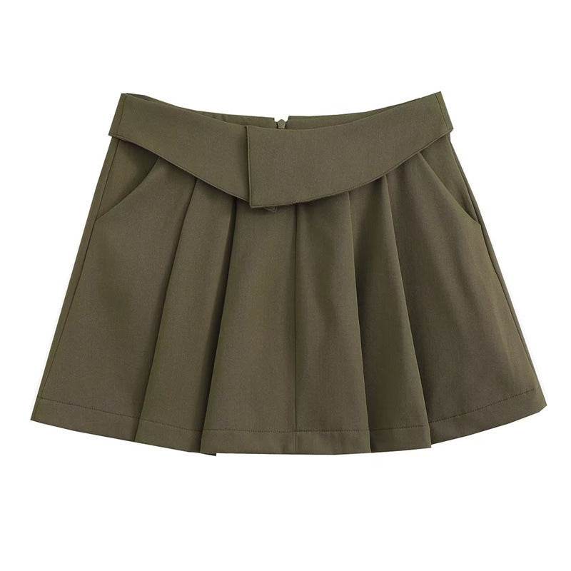 European And American Style College Style High Waist Mini Pleated Skirt
