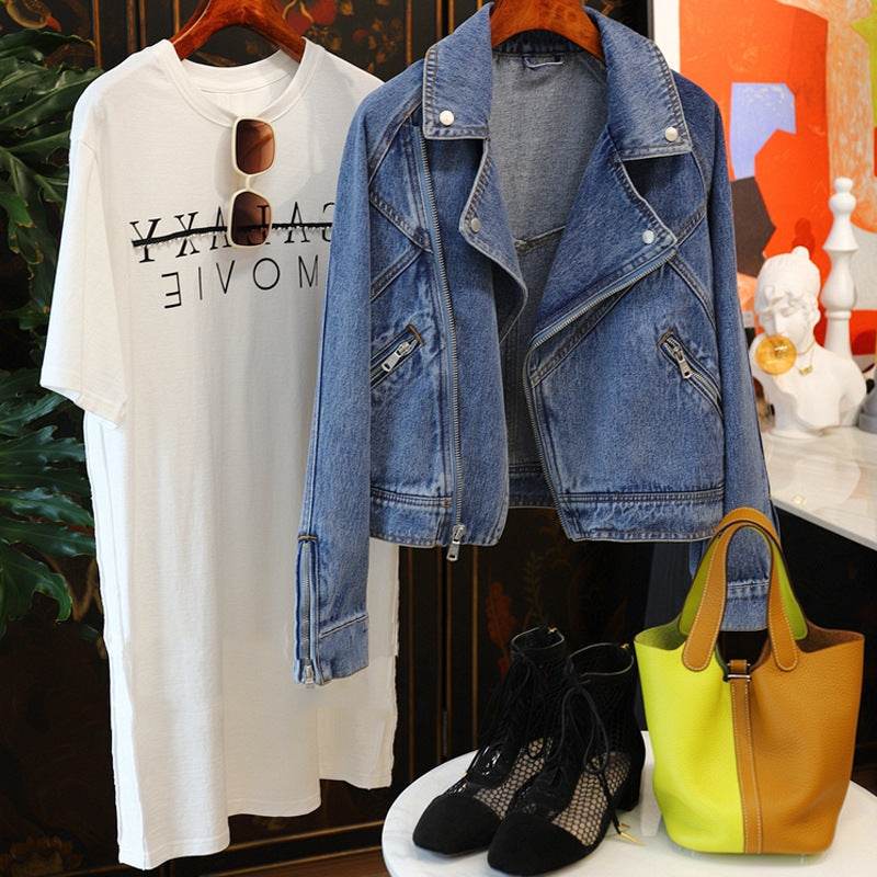 Long Denim Jacket Casual Japanese Korean Style