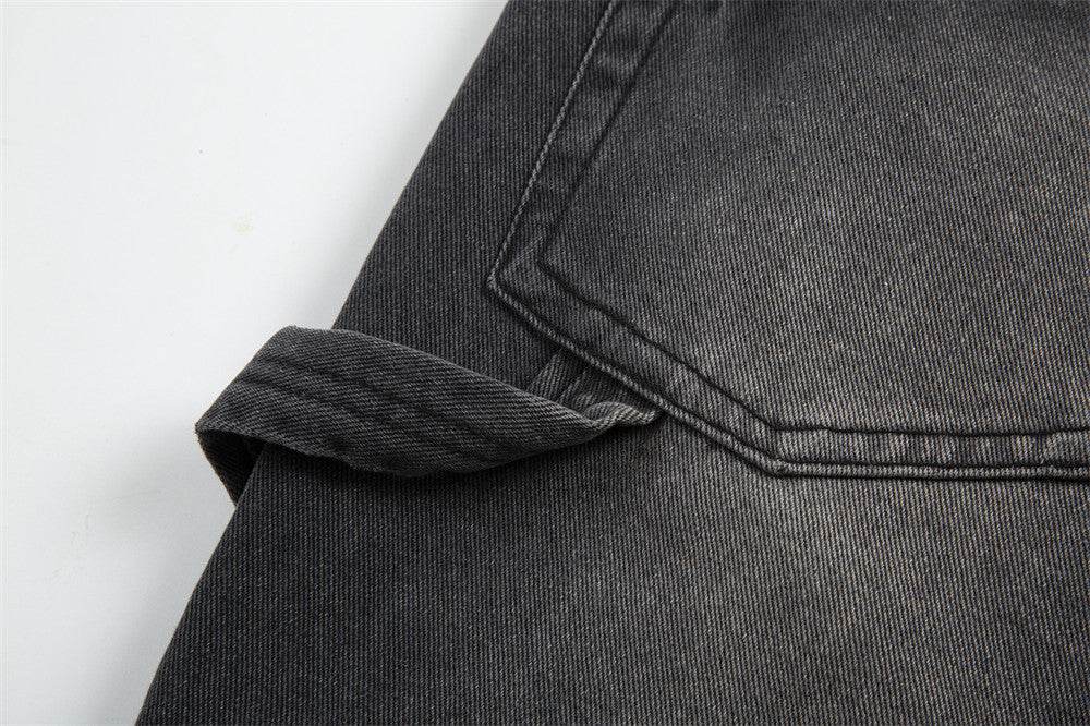 Punk Beggar Ripped Denim Straight-leg Trousers Men Jeans
