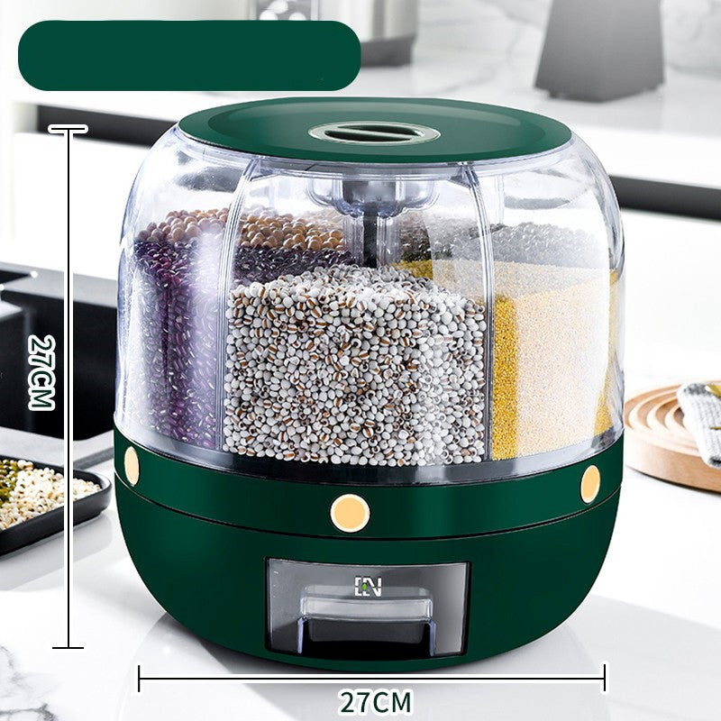360° Rotating Rice & Grain Storage Container – Sealed Cereal Dispenser with Moisture-Proof Design