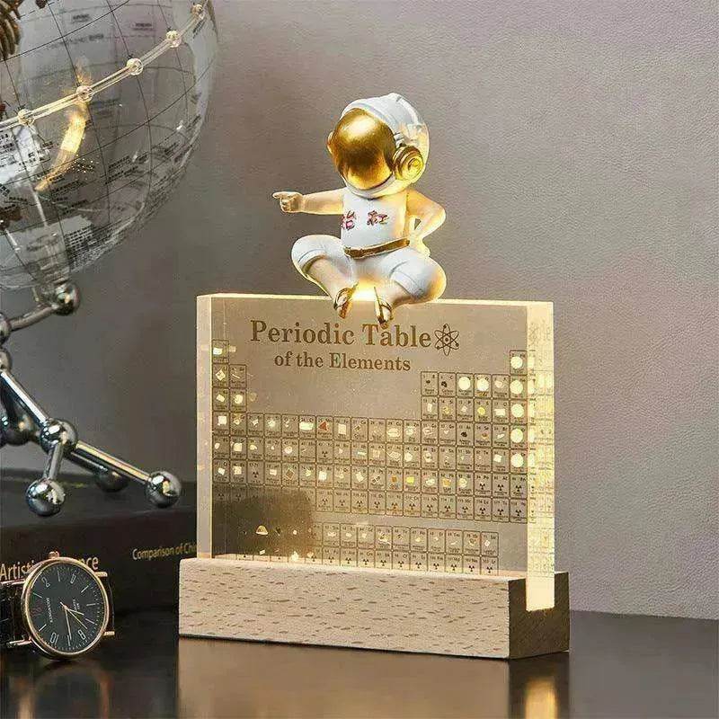Acrylic Periodic Table: Real Element Samples + Light Base