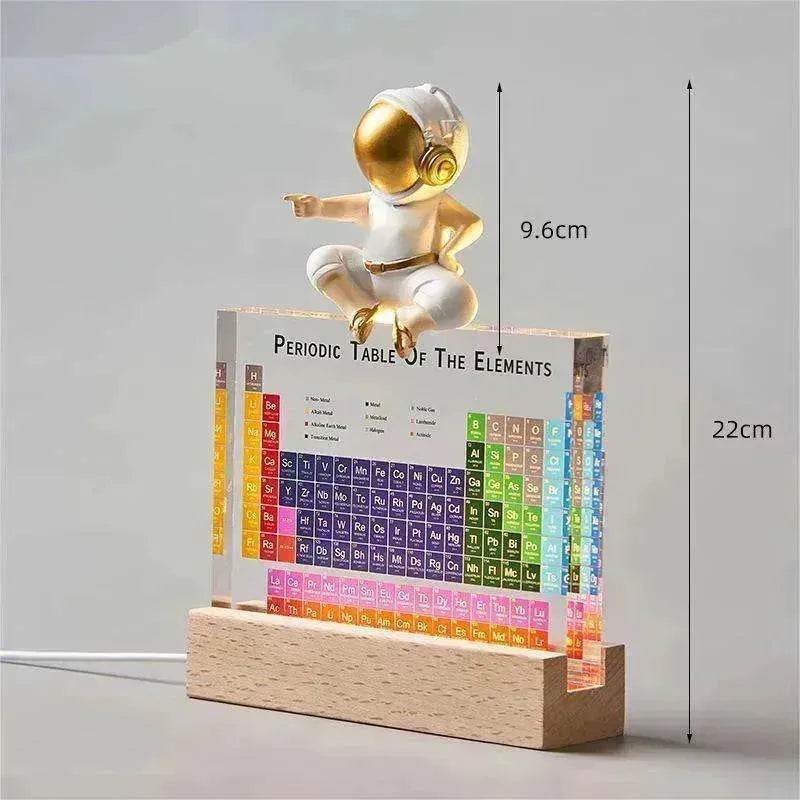 Acrylic Periodic Table: Real Element Samples + Light Base