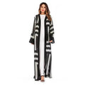 Arab  Stripe Loose Lace Cardigan Robe Female