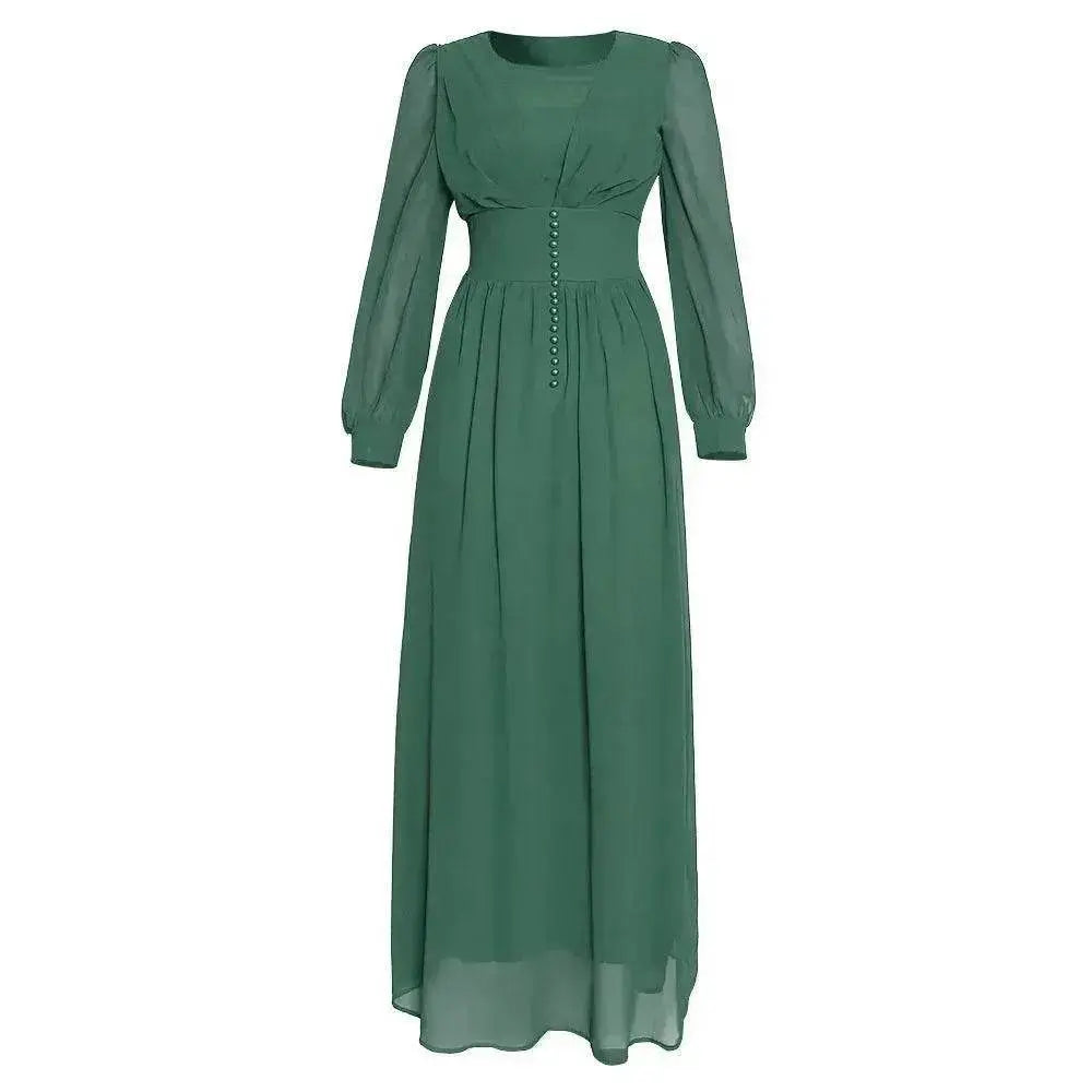 Arab  Women's Clothing Long Sleeve Chiffon Dress
