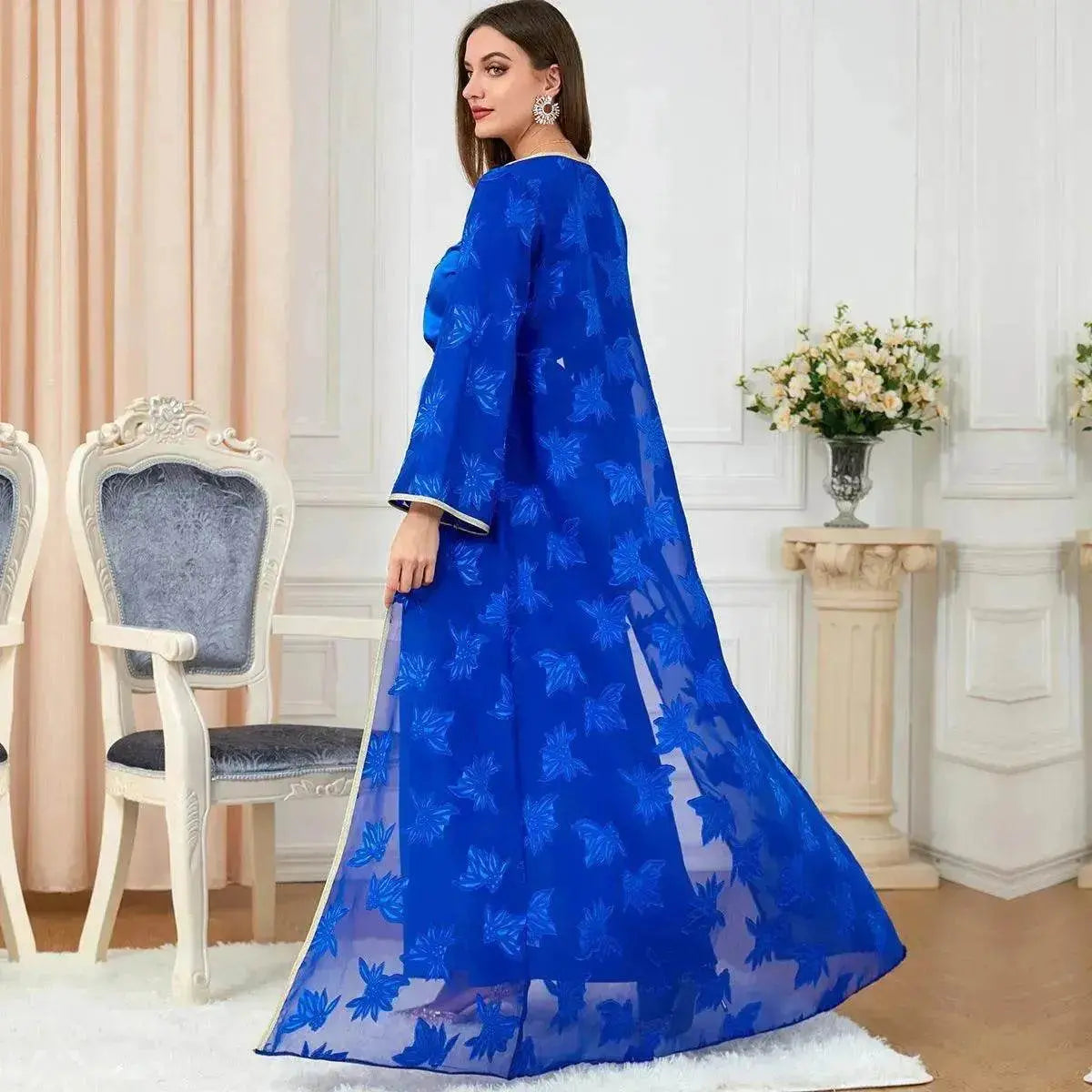 Arab  Women's Robes V-neck Suit Dress