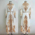 Arab  Women's Wear Arabic Print Swing Dress