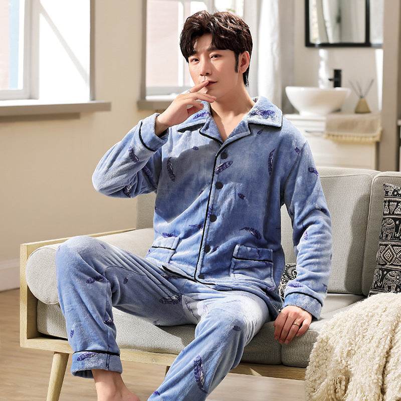 Autumn Pajamas – Flannel Trousers Sleepwear for Young Men