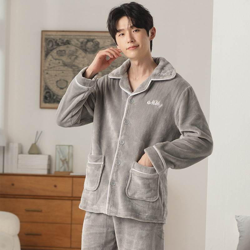 Autumn Pajamas – Flannel Trousers Sleepwear for Young Men
