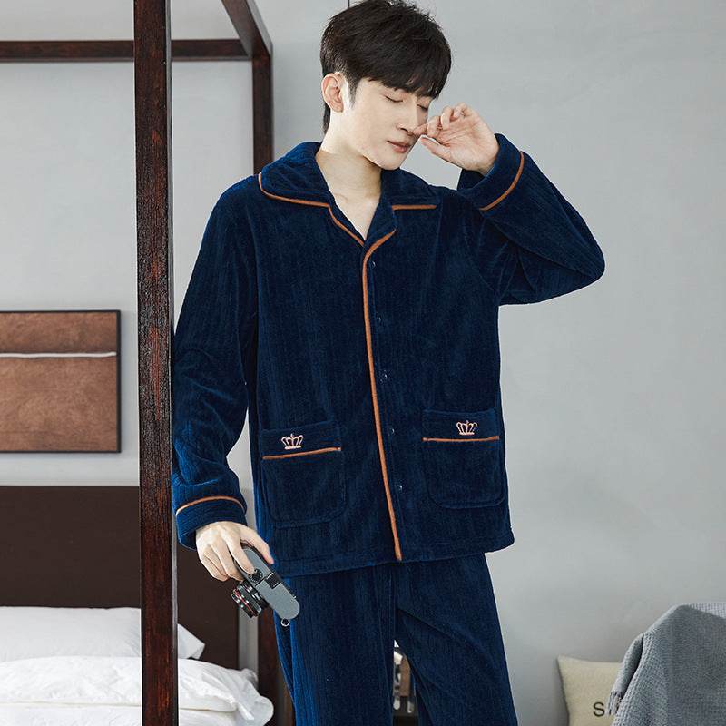 Autumn Pajamas – Flannel Trousers Sleepwear for Young Men
