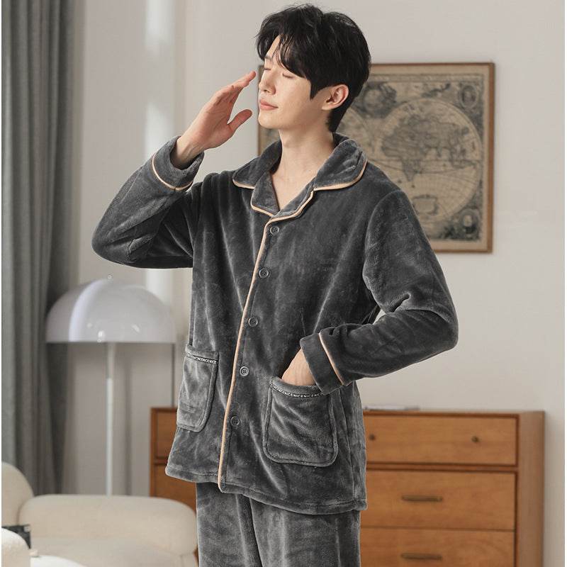 Autumn Pajamas – Flannel Trousers Sleepwear for Young Men