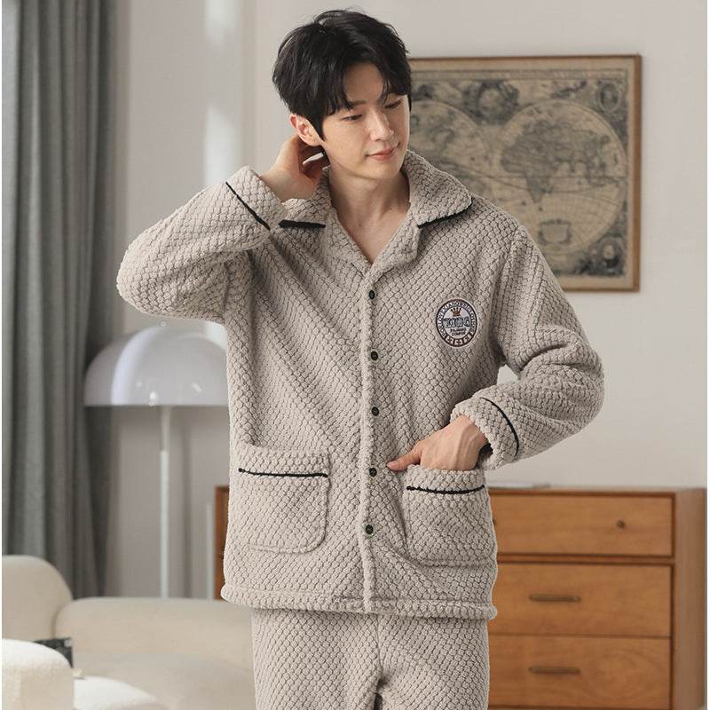 Autumn Pajamas – Flannel Trousers Sleepwear for Young Men