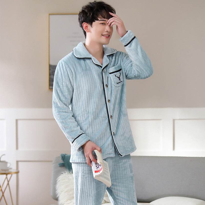 Autumn Pajamas – Flannel Trousers Sleepwear for Young Men