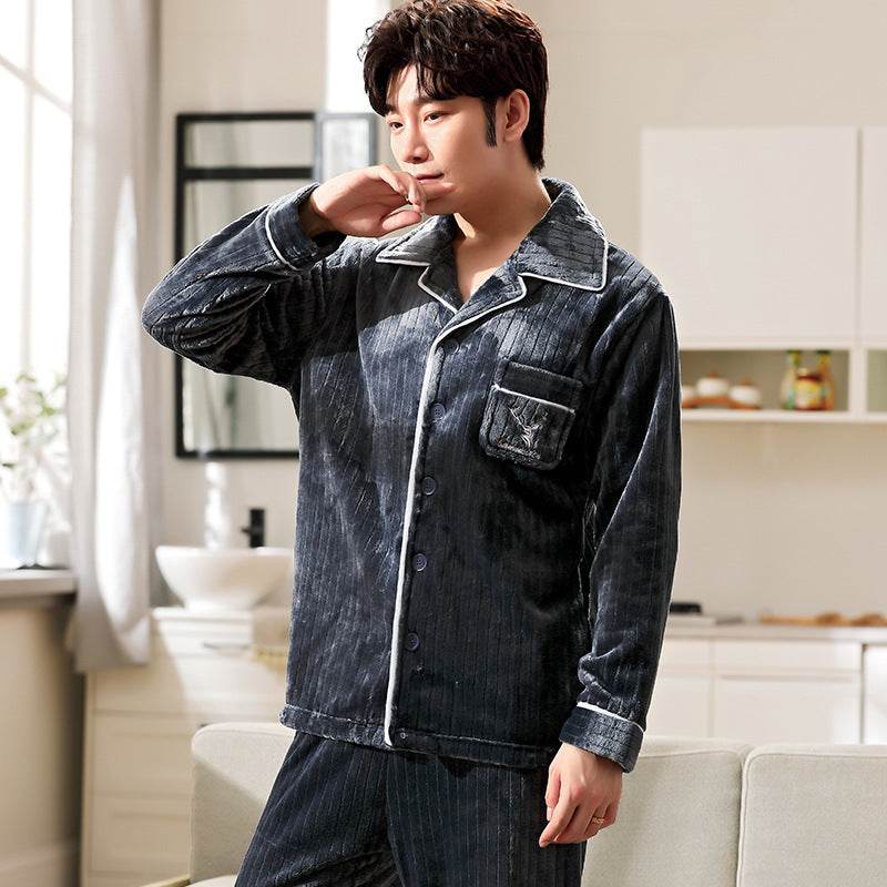 Autumn Pajamas – Flannel Trousers Sleepwear for Young Men