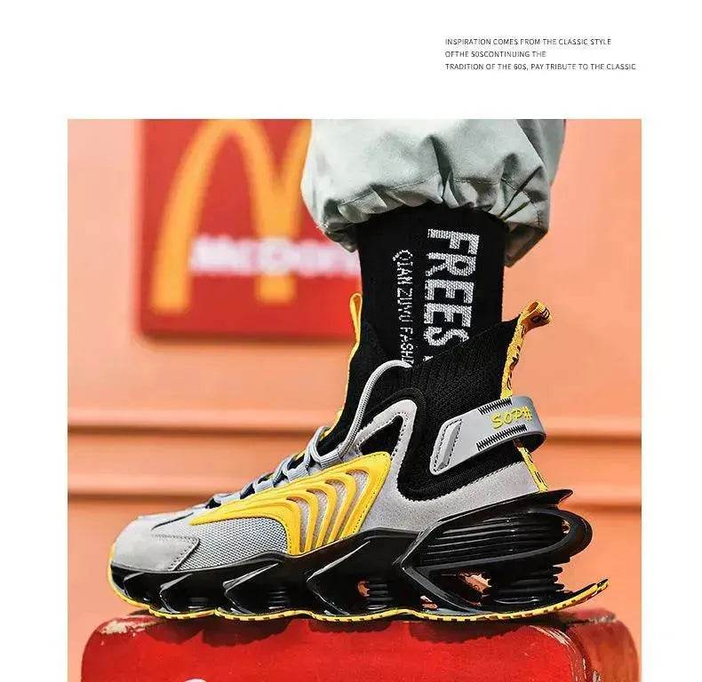 Breathable Fly Woven Mesh High-top Thick-soled Old Shoes Casual Sports Socks Running Shoes
