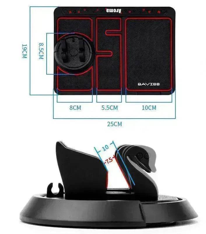 Car Phone Pad 4-in-1 Parking Number Card Anti-Slip Mat Auto Holder
