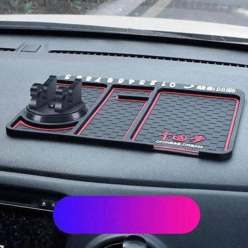 Car Phone Pad 4-in-1 Parking Number Card Anti-Slip Mat Auto Holder