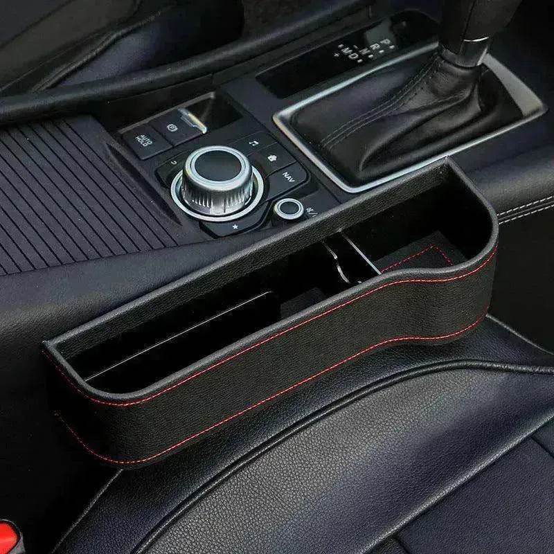 Car Seat Gap Organizer with Charging Hole – Leather Car Side Storage Box for Phone, Keys & Essentials