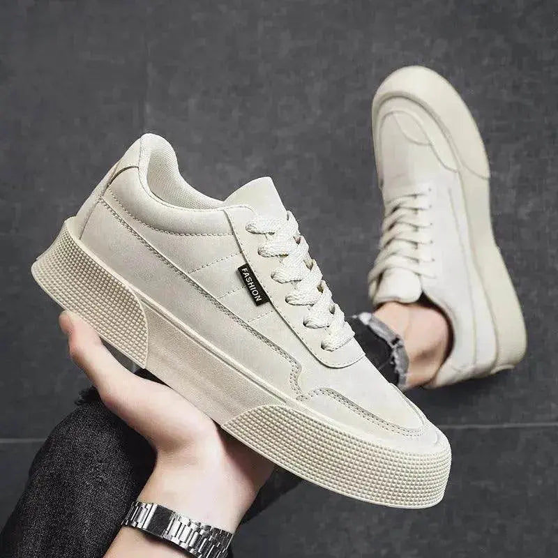 Men's Breathable Lace-Up Sneakers | Thick-Sole Casual Board Shoes