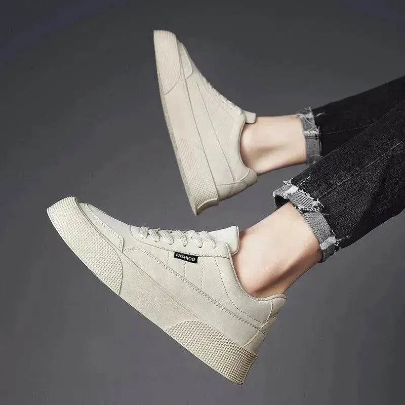 Men's Breathable Lace-Up Sneakers | Thick-Sole Casual Board Shoes