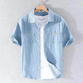 Casual Denim Short sleeved Shirt Simple All-match