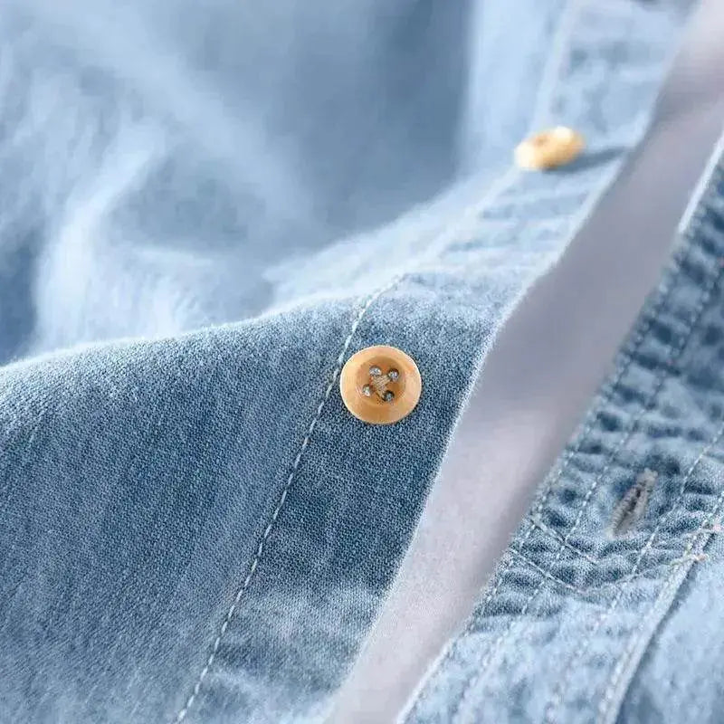 Casual Denim Short sleeved Shirt Simple All-match