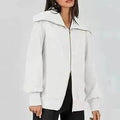 Comfortable Large Collar Double Zipper Sweater
