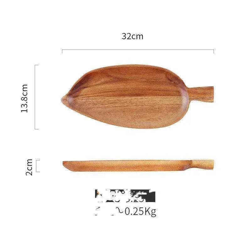 Creative Quality Acacia Wooden Leaf Design Food Tray
