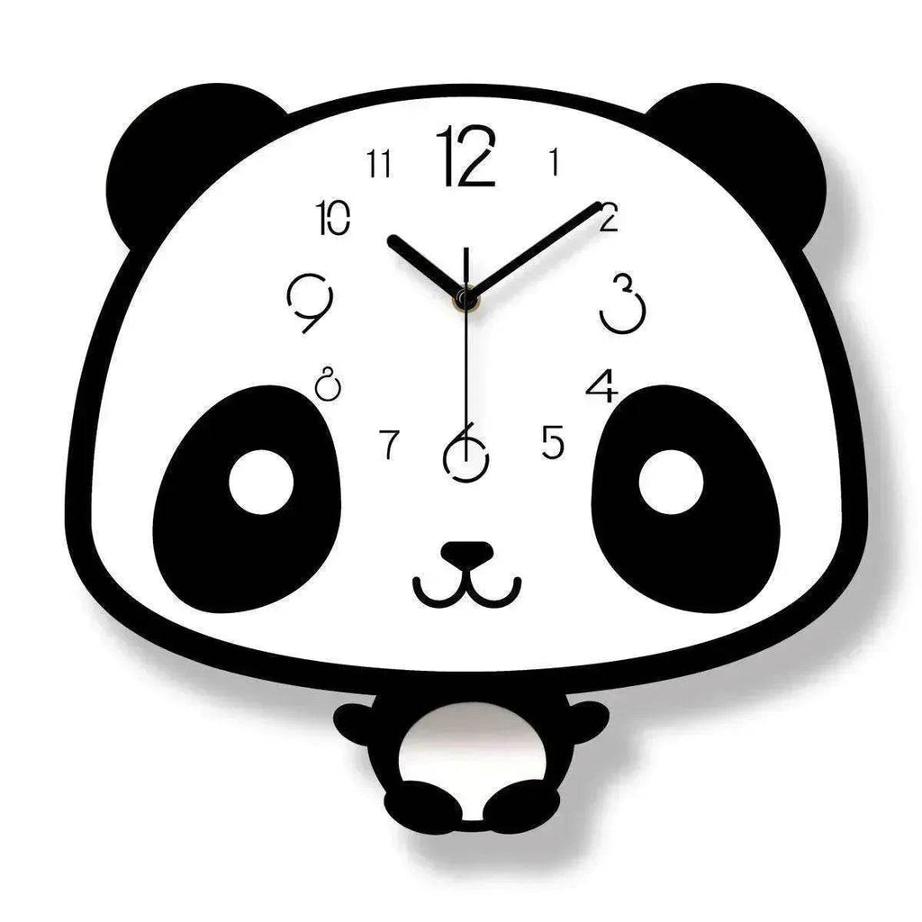 Cute swinging panda wall clock