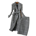 Elegant Luxury Business Office Corporate Tweed Plaid Skirt suit Outfit set 2pcs