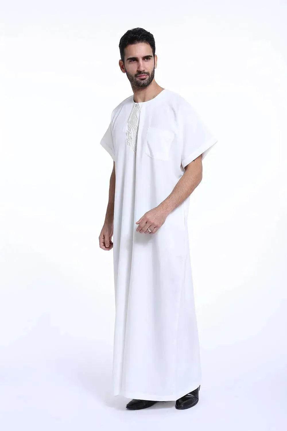 Fashionable and Elegant Arab Contemporary Middle Eastern Men's Robe Moroccan Men's Jalabiya